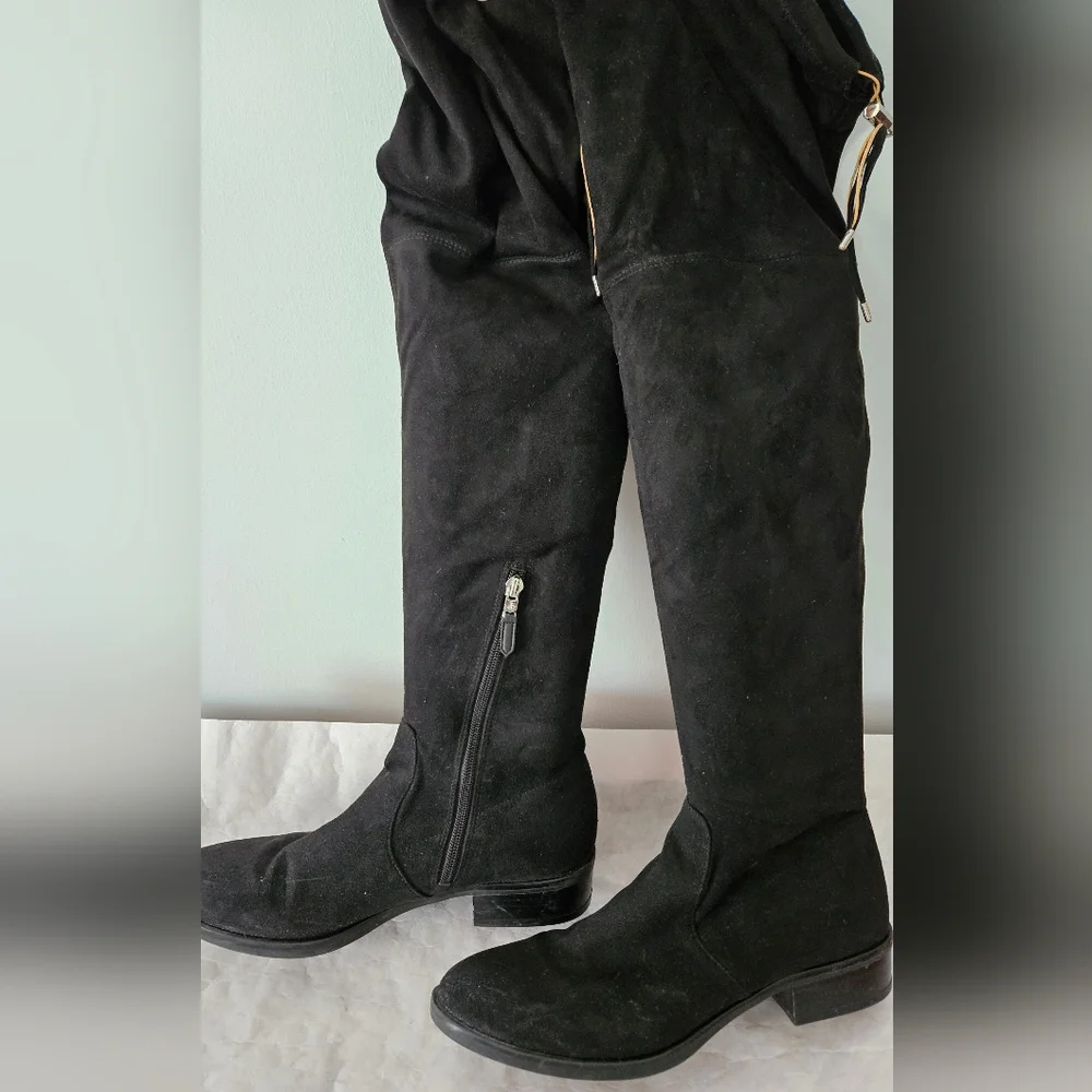 Sam Edelman Paloma Black Faux Suede Over-the-Knee Boots
